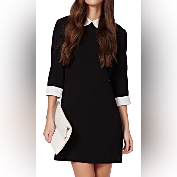 TAHARI extra-fine merino wool black sweater dress - Picture 2 of 7